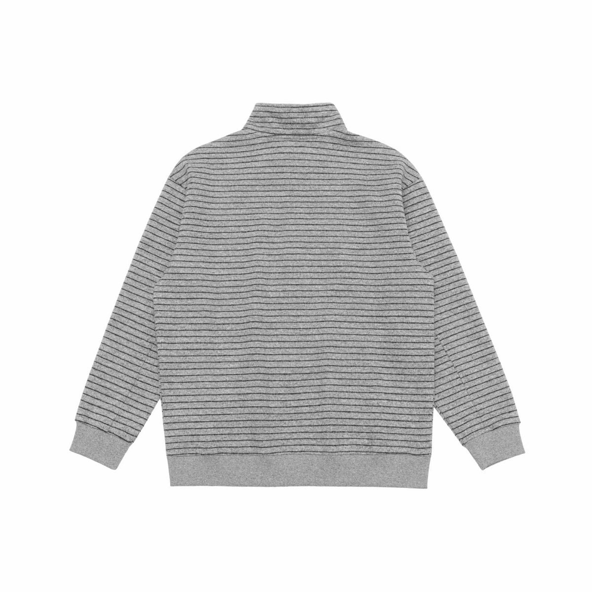 Men's fine knit half-zip sweater with stand-up collar and fine stripes EVA-US