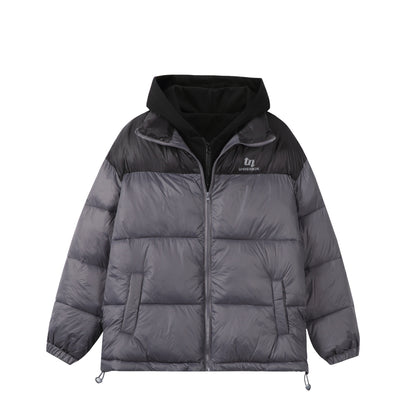 Unisex Short Cut High-Loft Puffer Jacket with Internal Hood and Drawstring Hem EVA-US