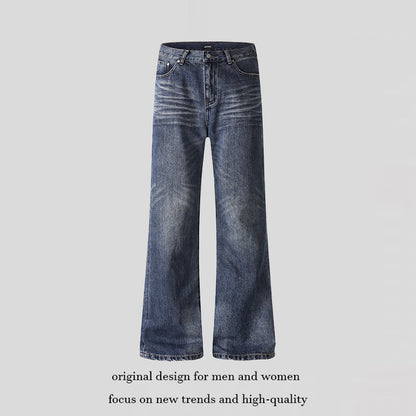 Women's wide cropped jeans with high waist and used effect EVA-US