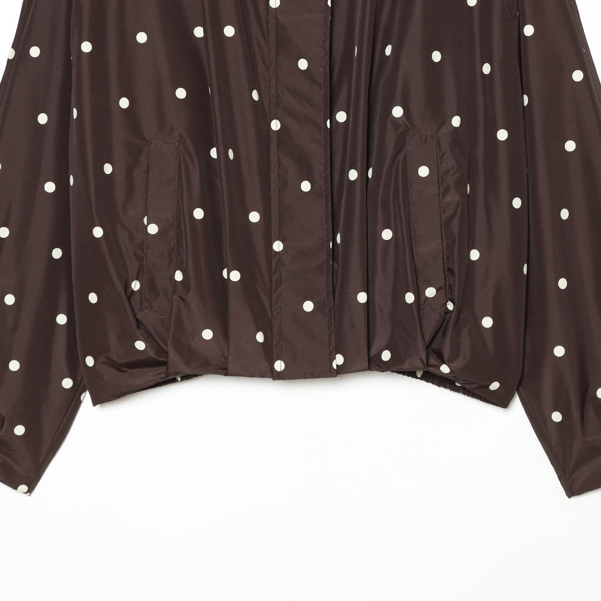 Women's Dotted Lightweight Transition Jacket with Funnel Collar and Elastic Hem EVA-US