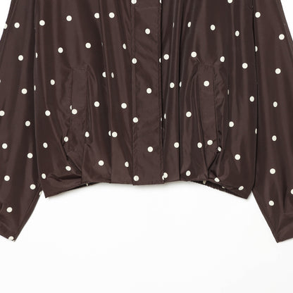 Women's Dotted Lightweight Transition Jacket with Funnel Collar and Elastic Hem EVA-US