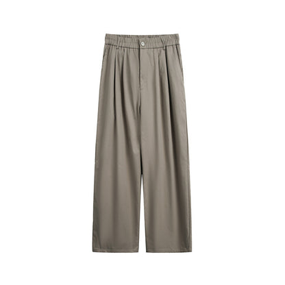 Women's loose-fit palazzo pants with elastic waistband, pleats, and straight leg EVA-US
