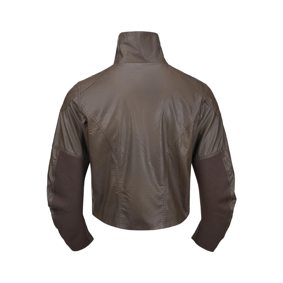 Men's leather-look blouson with high stand-up collar and zip chest pockets EVA-US