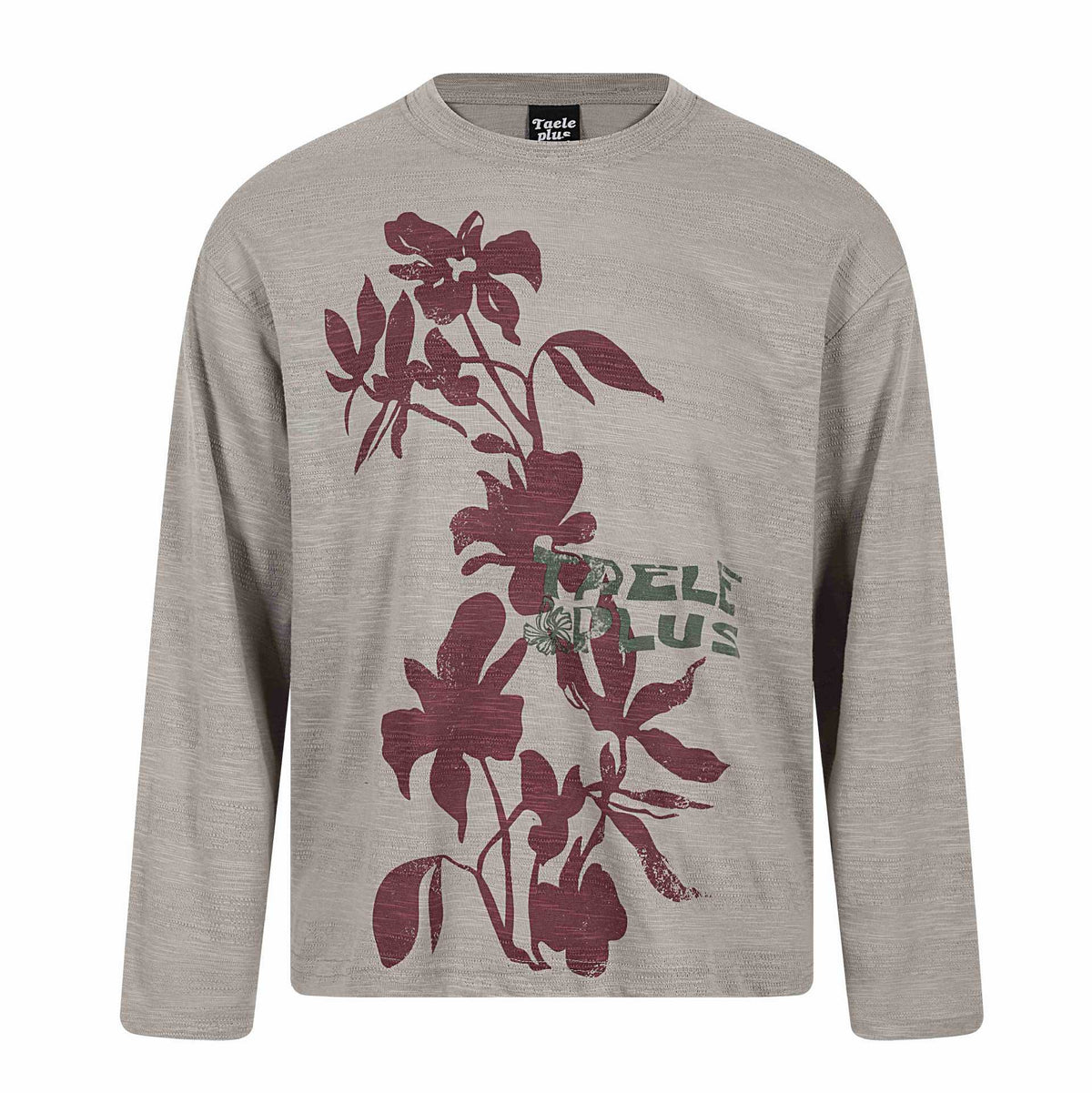 Unisex Oversized-Long Sleeve Shirt made of Slub Jersey with Floral Print EVA-US