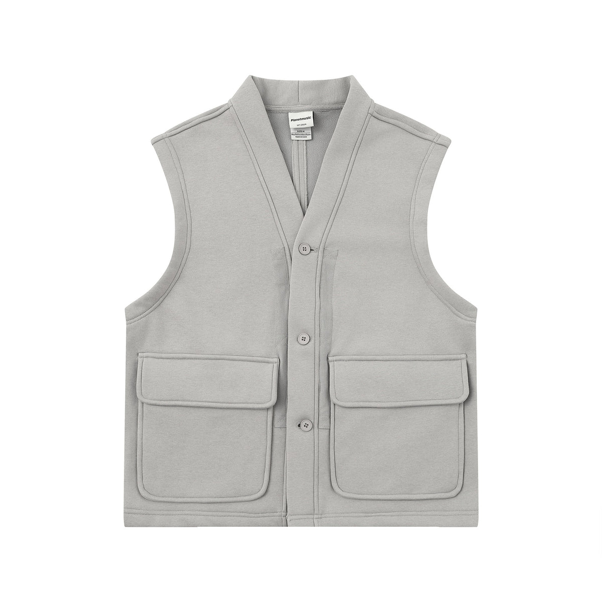 Unisex Utility Vest with V-neck, large flap pockets and button placket EVA-US