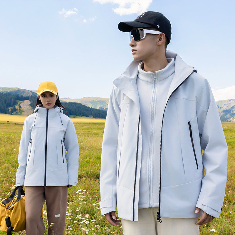 Unisex Softshell Outdoor Jacket with continuous fleece lining, adjustable hood, and water-repellent membrane EVA-US
