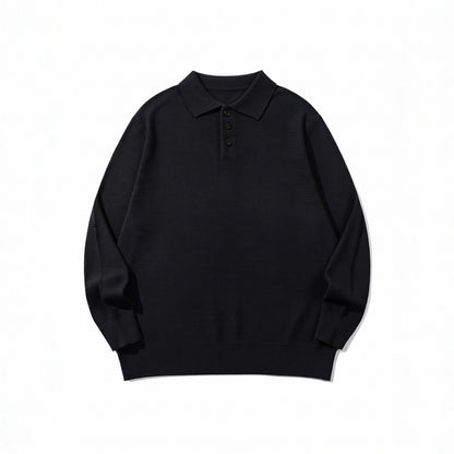Unisex Waffle Knit Polo in Relaxed Fit with Triple Button Placket and Ribbed Hem EVA-US