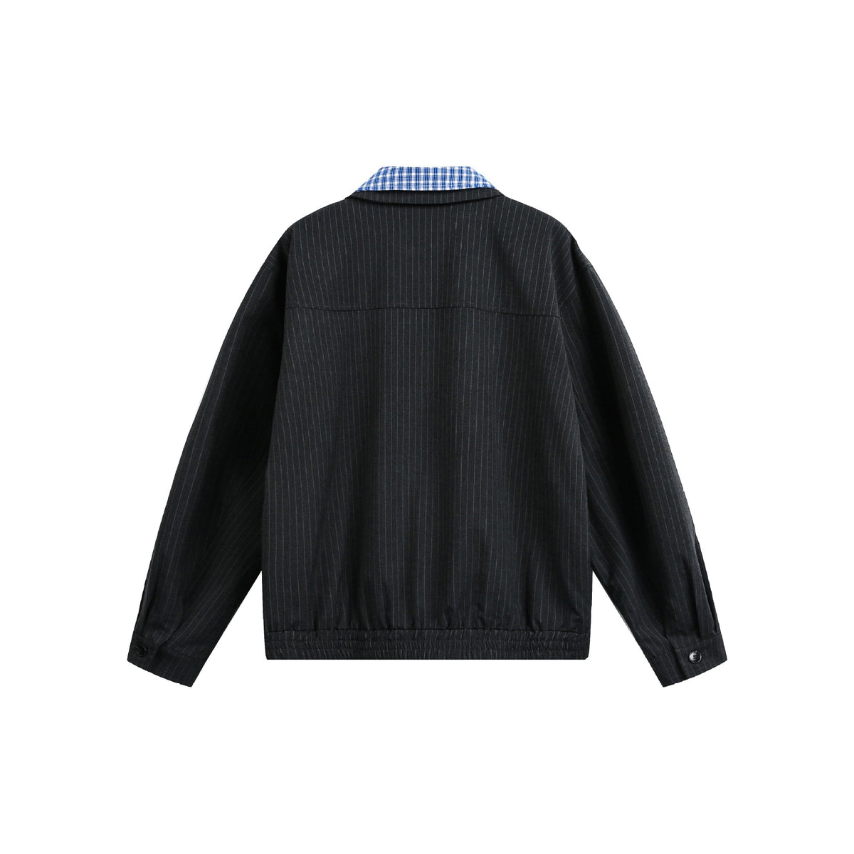 Men's boxy blouson jacket made of pinstripe fabric with contrasting shirt collar EVA-US