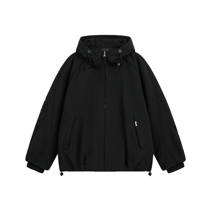 Women's oversized padded hooded jacket with raglan sleeves and drawstring EVA-US