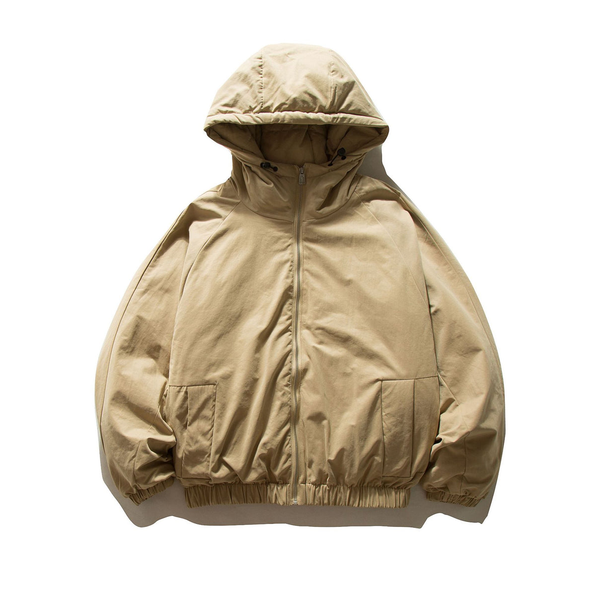 Unisex Oversized padded hoodie jacket with elastic hem and concealed pockets EVA-US