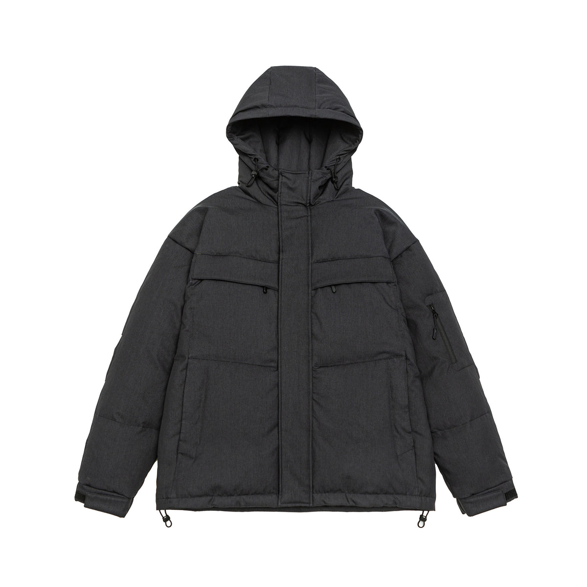 Men's Padded Winter Parka with Hood and Multi-Pockets EVA-US