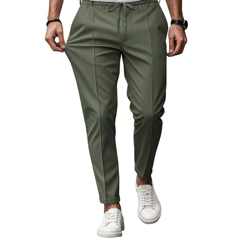 Men's elegant casual pants with elastic waistband and side pockets EVA-US
