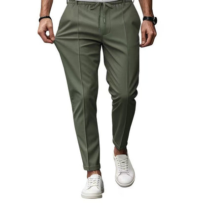 Men's elegant casual pants with elastic waistband and side pockets EVA-US