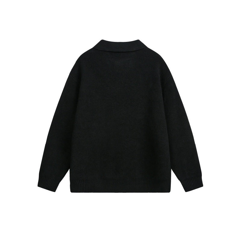 Women's chunky knit polo with Kent collar and oversized silhouette EVA-US