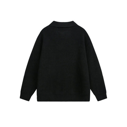 Women's chunky knit polo with Kent collar and oversized silhouette EVA-US