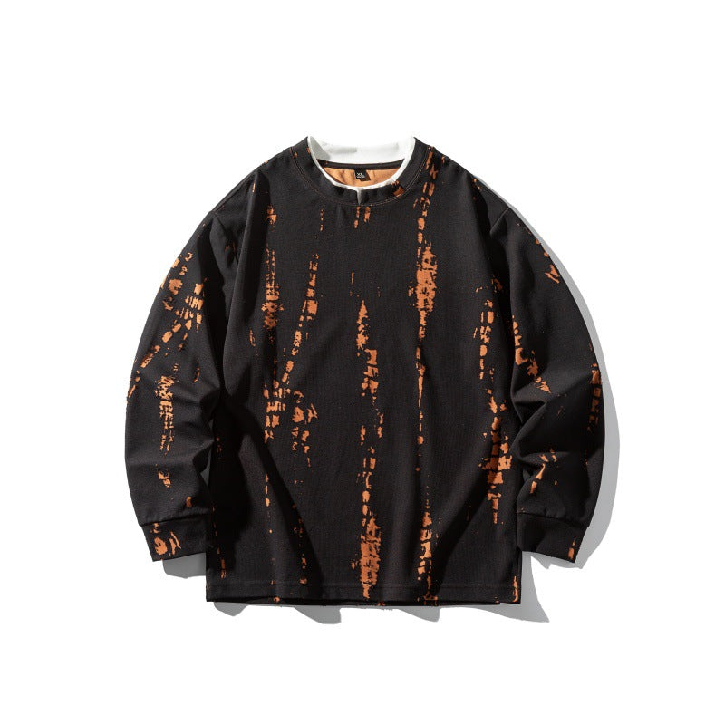 Unisex Oversize-Longsleeve Shirt with Batik and Destroyed Effect EVA-US