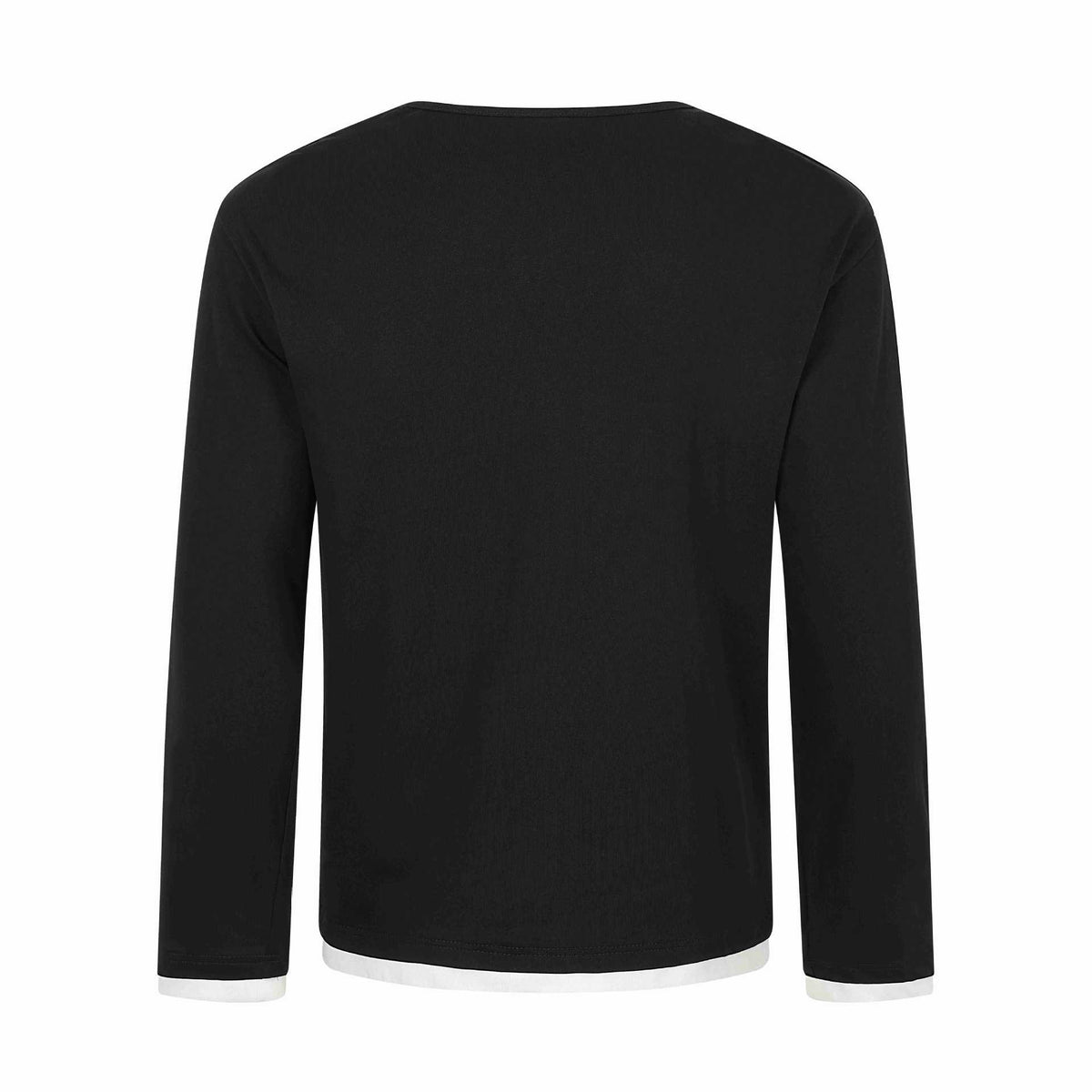 Women's long sleeve shirt with asymmetric funnel neck and graphic music print EVA-US