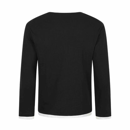 Women's long sleeve shirt with asymmetric funnel neck and graphic music print EVA-US