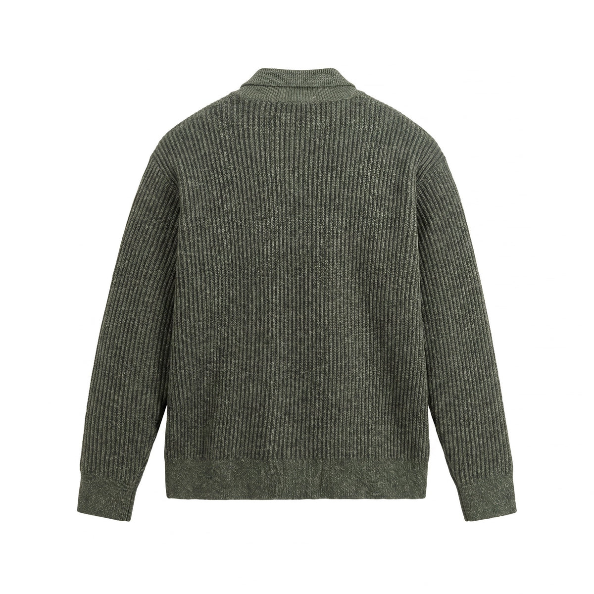 Men's knit sweater with polo collar and distinctive ribbed structure EVA-US