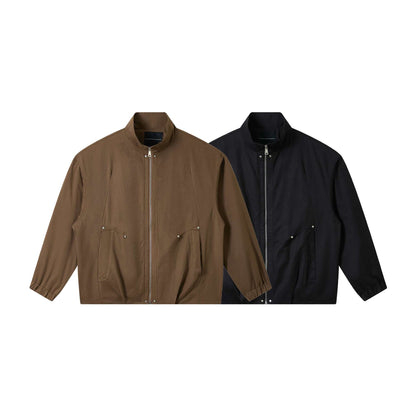 Men's short-cut utility blouson with high funnel collar and flap pockets EVA-US