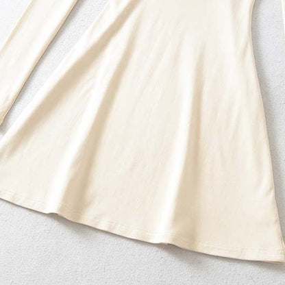 Ladies form-fitting mini dress with a deep V-neckline, gathered bust, and crossed back straps EVA-US