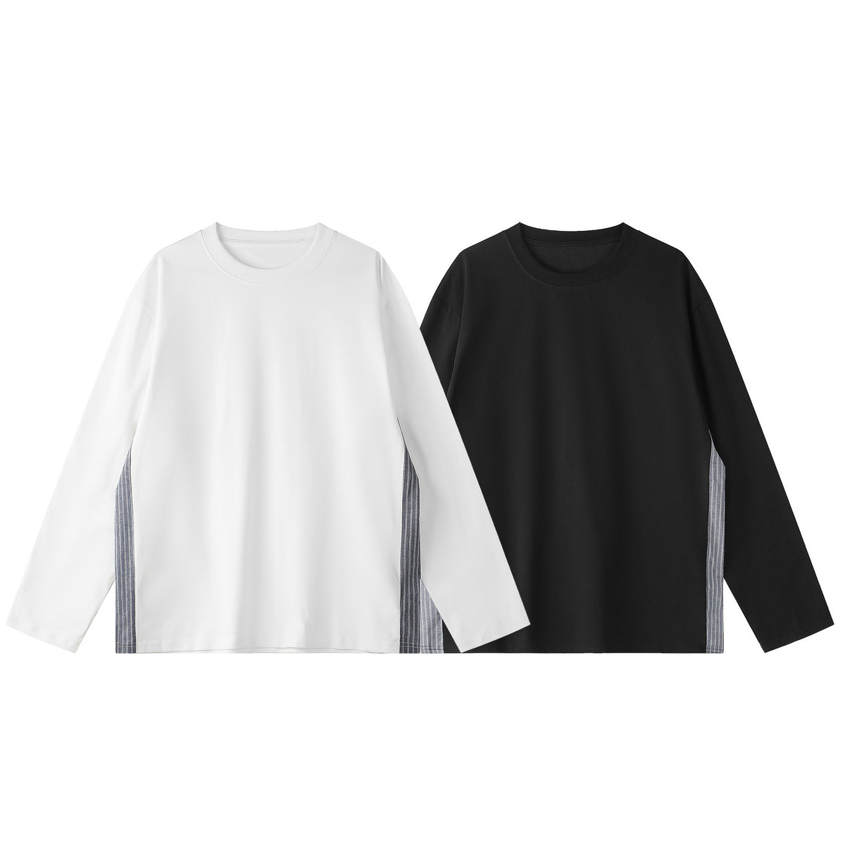 Unisex Oversize Sweatshirt with Side Stripe Panels and Round Neck EVA-US
