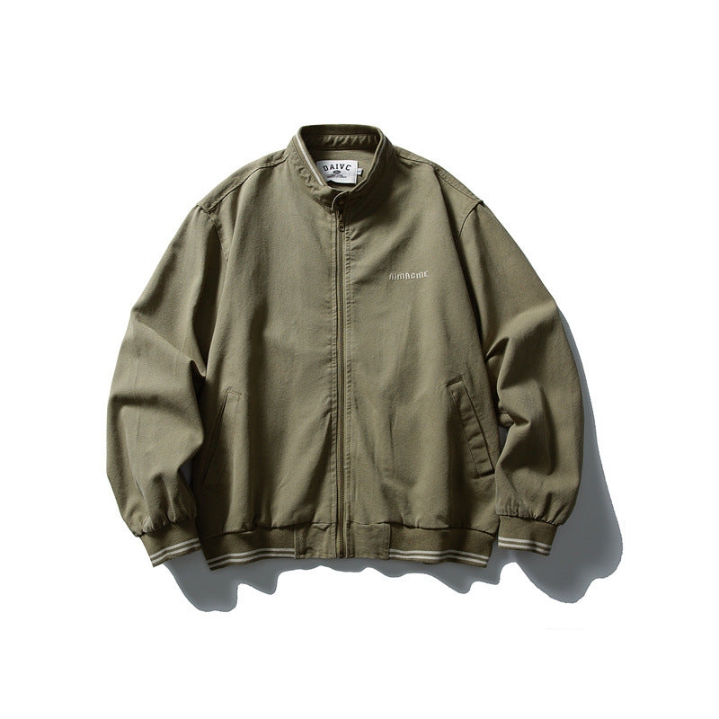 Unisex Kastig cut cotton canvas bomber jacket with stand-up collar and ribbed hem EVA-US