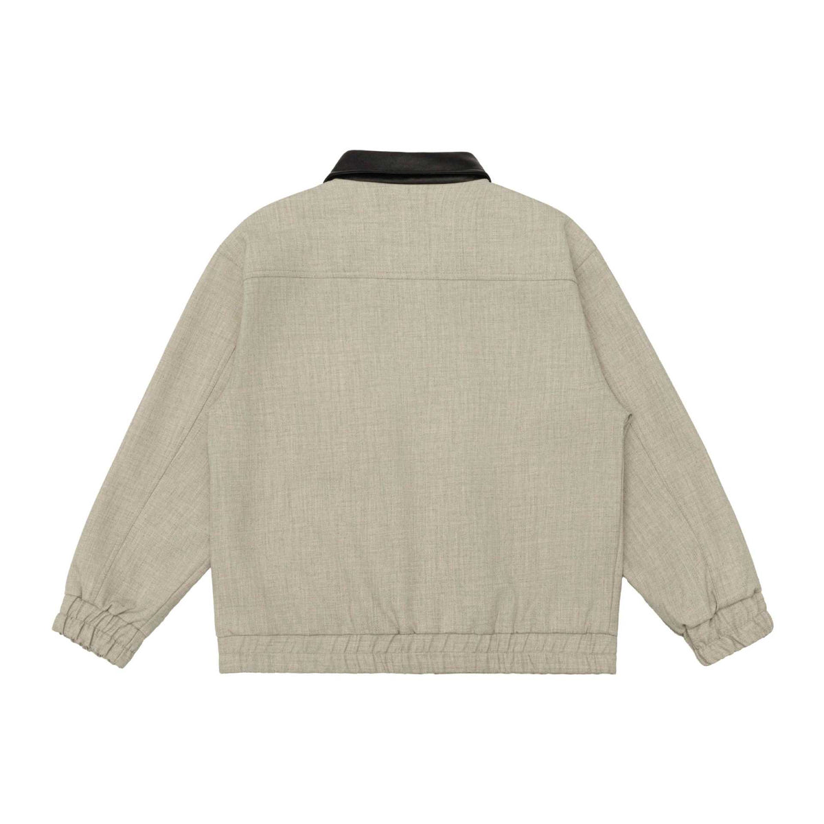 Unisex Boxy-Workwear-Blouson with leather-trimmed collar, utility pockets and elastic hem EVA-US