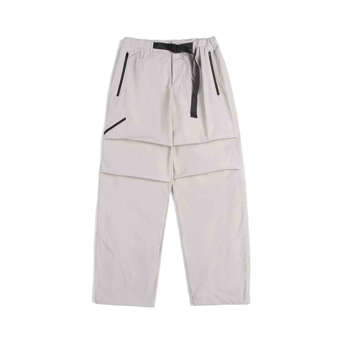 Unisex Technical Cargo Capri Pants with Elastic Waistband, Integrated Belt, and Waterproof Zippers EVA-US