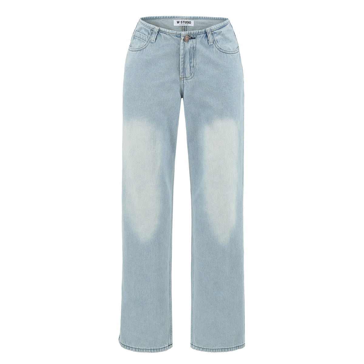 Women Highwaist Cropped Jeans with straight cut and wide leg EVA-US