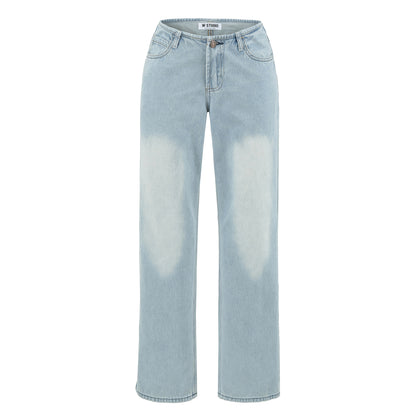 Women Highwaist Cropped Jeans with straight cut and wide leg EVA-US