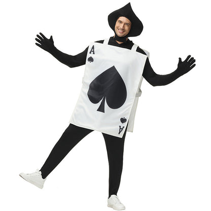 Men's playing cards costume with detailed design and shoulder straps EVA-US