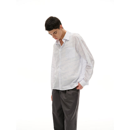 Unisex Wide-cut oversized shirt made of lightweight cotton blend with Kent collar and chest pocket EVA-US