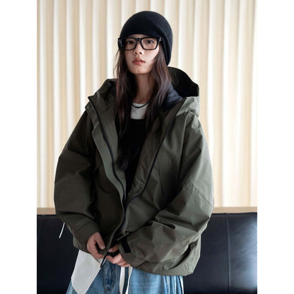 Women Padded Oversize Parka with Hood and Technical Weather Protection EVA-US