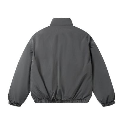 Men's short-cut two-tone utility transition jacket with high stand-up collar and large front pockets EVA-US