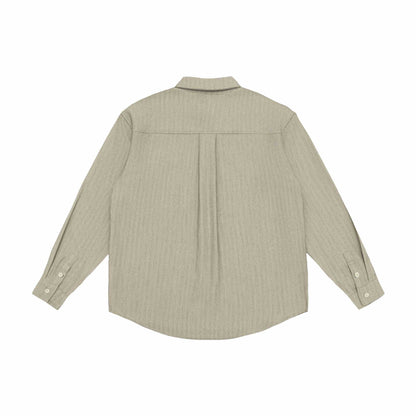 Unisex Oversized Shirt Jacket made of textured linen blend with chest pocket EVA-US