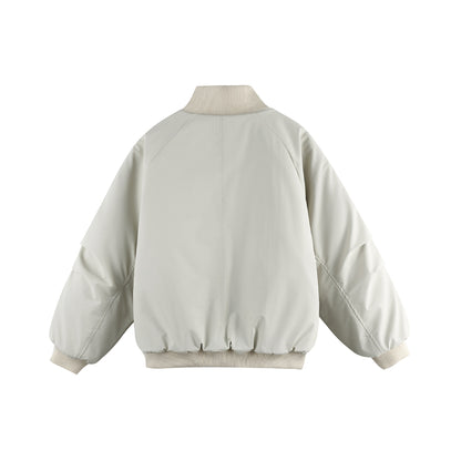 Women's Oversized Bomber Jacket EVA-US with Stand-up Collar, Padded Lining and Flap Pockets