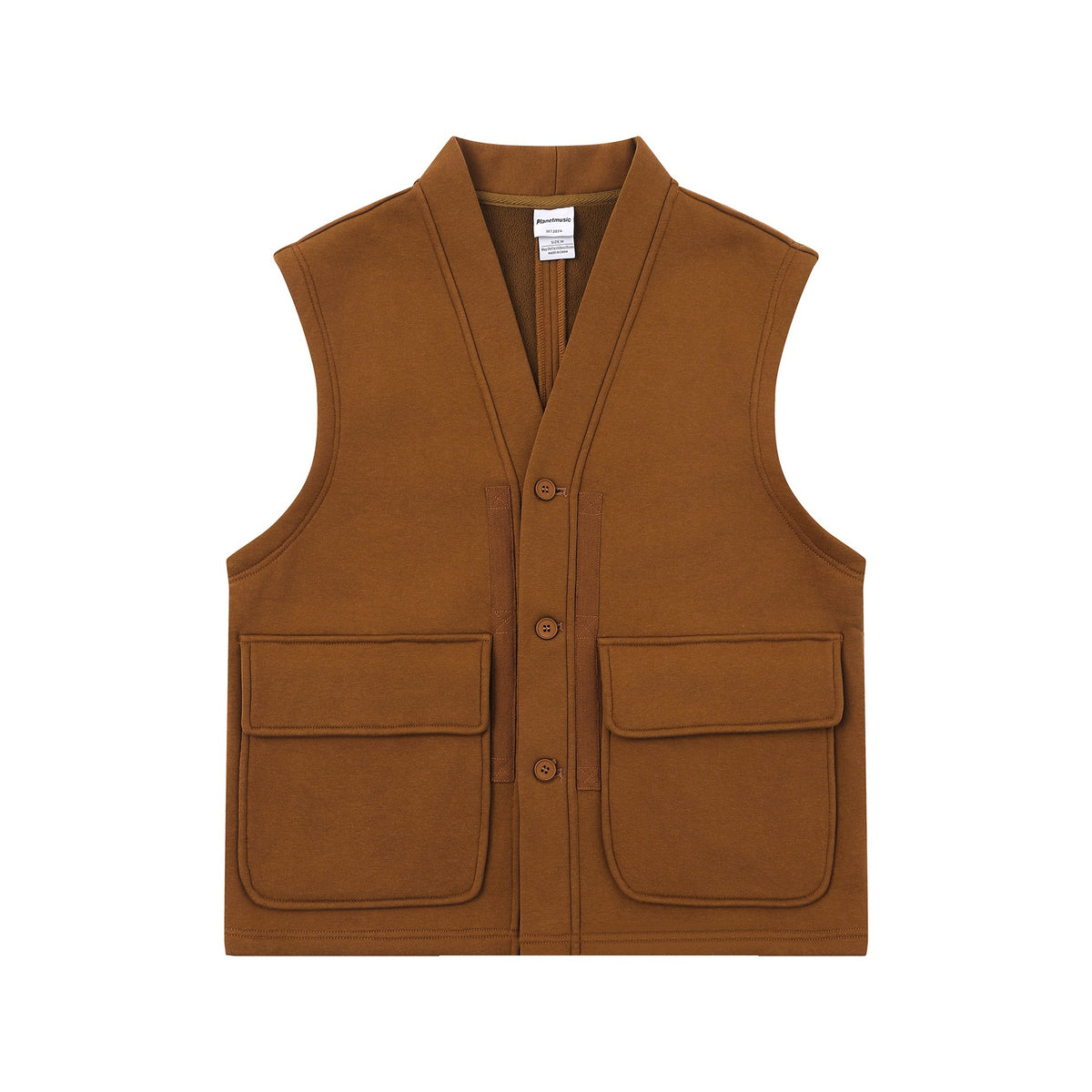 Unisex Utility Vest with V-neck, large flap pockets and button placket EVA-US