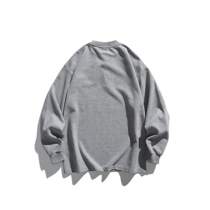 Unisex Oversized Waffle Henley with Raglan Sleeves and Chest Pocket EVA-US