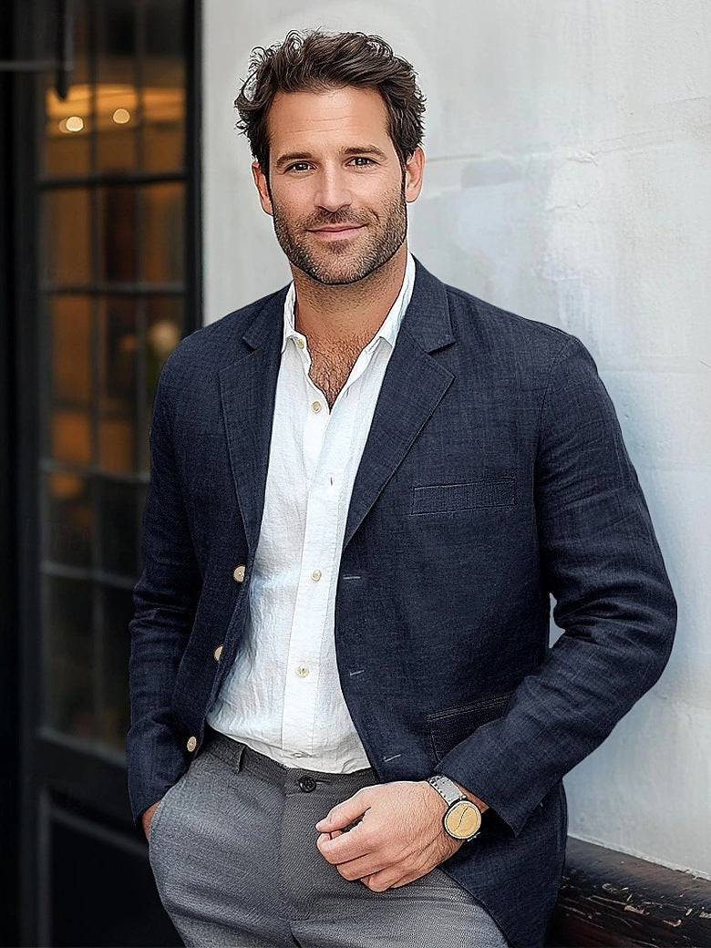 Men's Casual Linen Blazer EVA-US