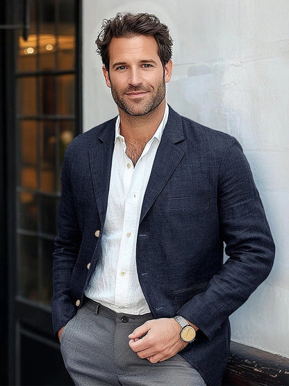 Men's Casual Linen Blazer EVA-US