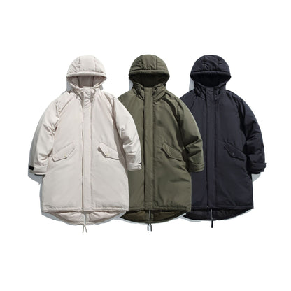 Men's Long Insulated Functional Parka with Stand-Up Collar and Drawstring Hem EVA-US