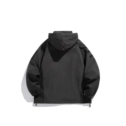 Men's Utility Hooded Parka with Concealed Zippers and Multifunctional Pockets EVA-US