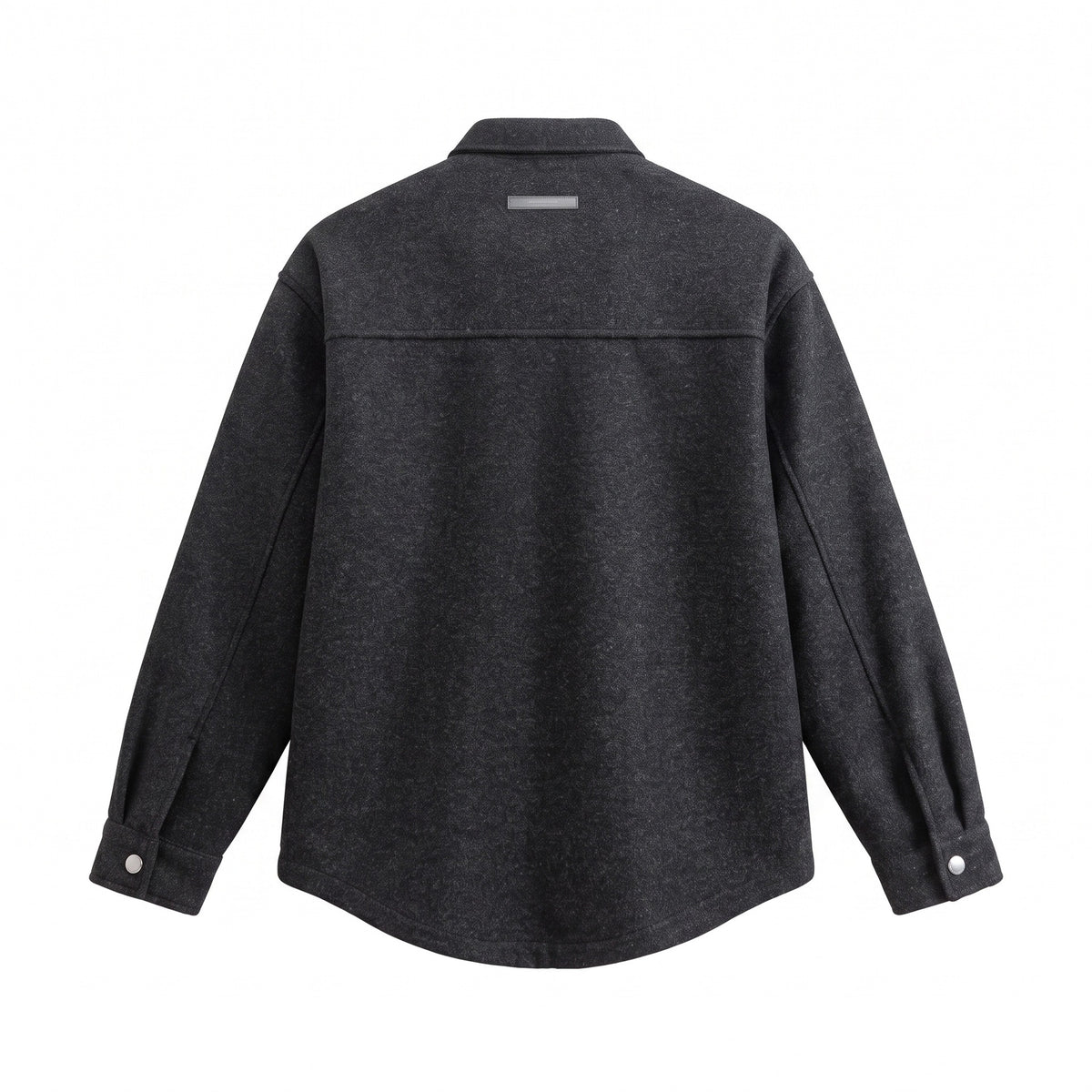 Men's Wool Blend Overshirt in Shirt Jacket Style with Snap Button Front and Flap Pocket EVA-US