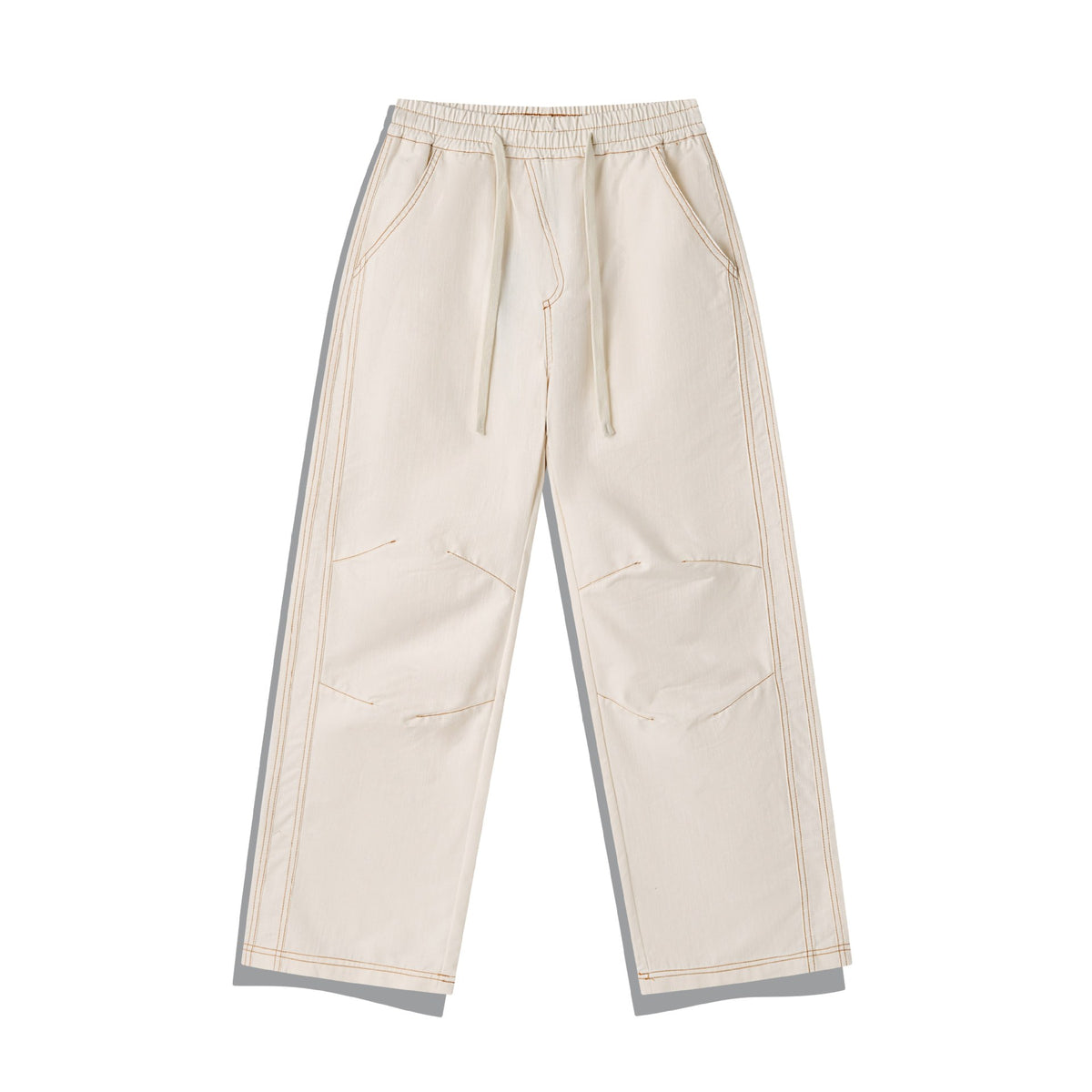 Women's wide denim cargo culotte with elastic waistband and contrast stitching EVA-US