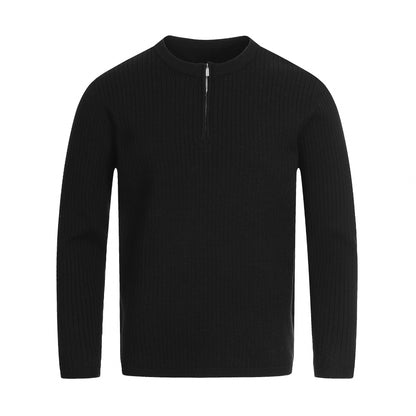 Unisex ribbed half-zip pullover with narrow silhouette and turtleneck EVA-US