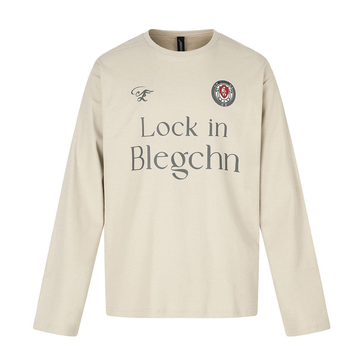 Unisex Crew Neck Sweatshirt with large typographic print and embroidered emblem EVA-US