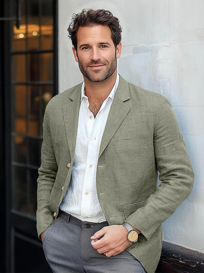 Men's Casual Linen Blazer EVA-US