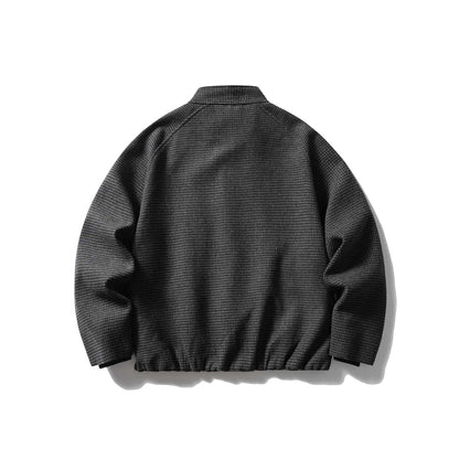 Unisex Short structured blouson jacket with stand-up collar and zipper EVA-US