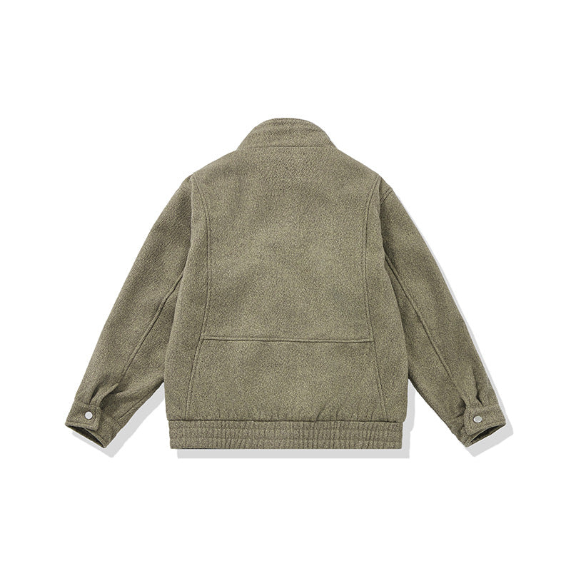 Men's short-cut fleece jacket with cord collar and quilted lining EVA-US
